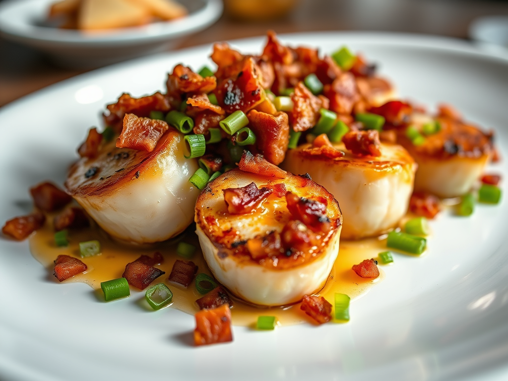 Scallops, Bacon & Scallions